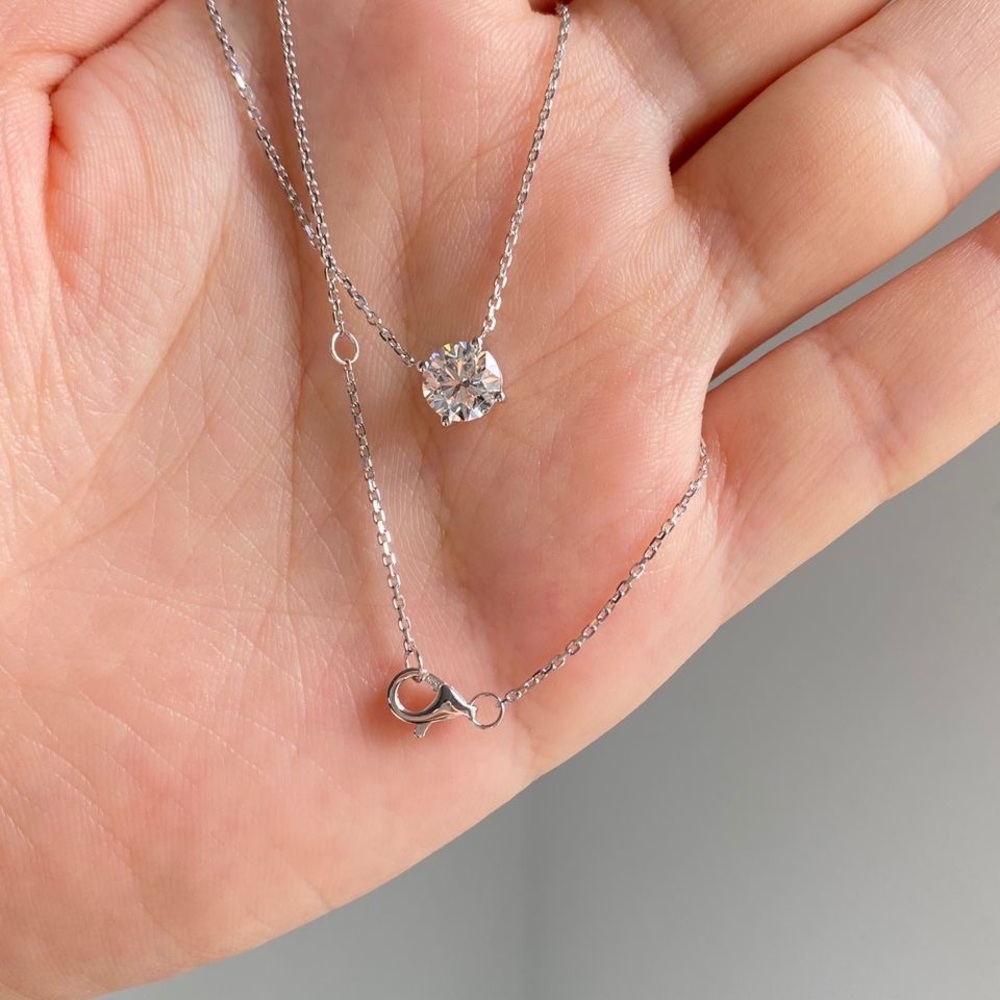 One Carat Floating Lab Diamond Necklace